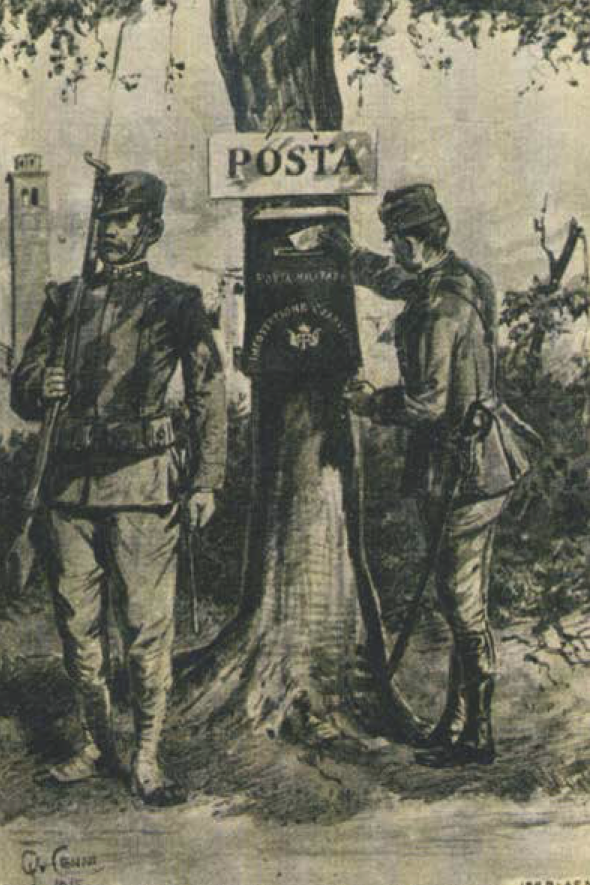Cartolina della mostra "Crescentino e la grande guerra 1915-1918"